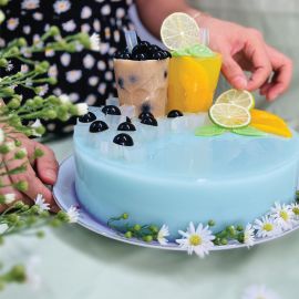 Bánh Sinh Nhật Rau Câu 4D Ly Trà Sữa & Trà Đào   - GELLI - G0521001