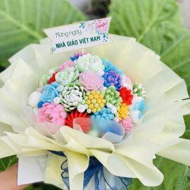 Bánh Sinh Nhật Rau Câu 4D Bó Hoa Hồng Vàng  - GELLI - G1024008