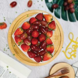 Bánh sinh nhật rau câu trái tim trái cây chữ Love ngày valentine - Gelli - G0120002