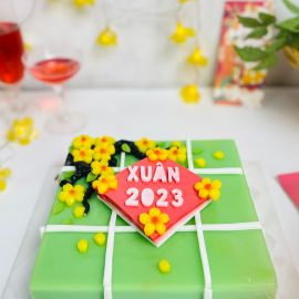 Bánh kem chúc mừng năm mới bằng rau câu 2D bánh chưng ngày Tết - GELLI - G0122005