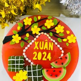 BÁNH SINH NHẬT RAU CÂU 2D BÁNH CHƯNG XANH - DƯA HẤU ĐỎ - GELLI – G0124001