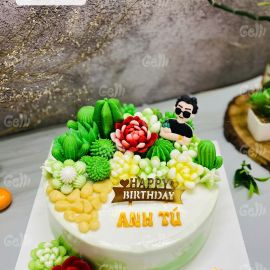 Bánh Sinh Nhật Rau Câu 4D Khu Vườn Sen Đá  - GELLI - G0125006