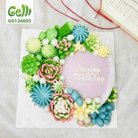 Bánh Rau Câu Sinh Nhật Hồng Pastel Hoa 4D Thanh Lịch - Gelli - G0126005
