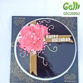 Bánh sinh nhật rau câu 2D hoa hồng - Gelli - G0220002