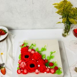 Bánh sinh nhật rau câu 4D hoa anh túc - Gelli - G0220006