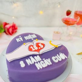 Bánh sinh nhật rau câu 2 bàn tay tạo hình trái tim - Gelli - G0220046