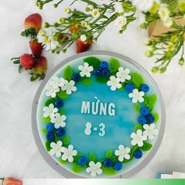 Bánh Sinh Nhật Rau Câu 4D Hoa và Việt Quất  - GELLI - G0224001