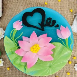 Bánh sinh nhật rau câu 2D hoa sen - Gelli - G0320010