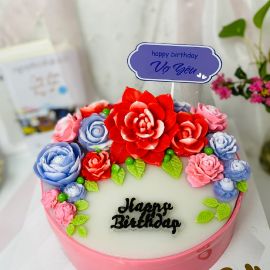 Bánh sinh nhật rau câu 4D hoa đa sắc - Gelli - G0320034