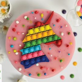 BÁNH SINH NHẬT RAU CÂU 4D ĐỒ CHƠI POP-IT HÌNH PONY BẢY SẮC CẦU VỒNG - GELLI – G0322006