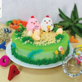 Bánh Sinh Nhật Rau Câu 4D gia đình gà - GELLI – G0322012