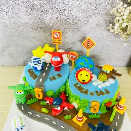 BÁNH SINH NHẬT RAU CÂU 4D MÁY BAY - BÁNH ĐÔI CHO HAI BÉ  - GELLI – G0324003