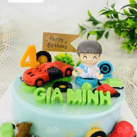 Bánh sinh nhật rau câu - Thôi Nôi bé trai chủ đề xe - Gelli - G0325011