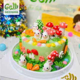 Bánh sinh nhật rau câu khu vườn thỏ xinh - Gelli - G0326006