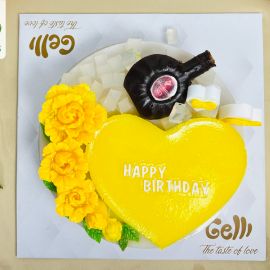 BÁNH SINH NHẬT RAU CÂU TRÁI CÂY 4D CHAI RƯỢU XO & TRÁI TIM - GELLI - G0419025