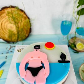 BÁNH SINH NHẬT RAU CÂU 2D CHÀNG 6 MÚI MẶC BIKINI - GELLI - G0420008