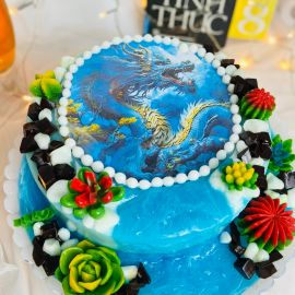Bánh Sinh Nhật Rau Câu 2D Rồng Vẫy Vùng Trên Biển - GELLI - G0423012