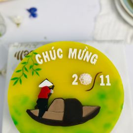 Bánh sinh nhật rau câu 2D người cô chèo đò - Gelli - G0520004