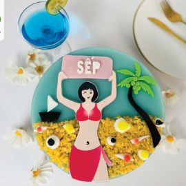 Bánh sinh nhật rau câu 2D cô gái Hawaii - Gelli - G0520007