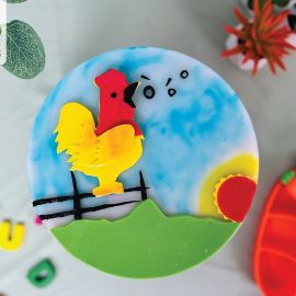 Bánh sinh nhật rau câu 2D gà trống ò ó o - Gelli - G0520015