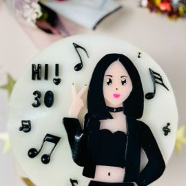  Bánh sinh nhật rau câu 2D nàng DJ gợi cảm  - Gelli - G0520036