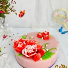 Bánh Sinh Nhật Rau Câu 4D Hoa Cẩm Chướng Đỏ   - GELLI - G0521002