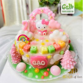 BÁNH SINH NHẬT RAU CÂU 4D MÈO KITTY CHO BÉ GÁI - GELLI  - G0525018