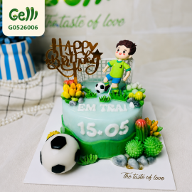 Bánh Sinh Nhật Rau Câu Bé Trai Đá Bóng Xanh Pastel - Gelli - G0526006