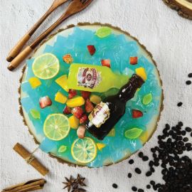 Bánh Sinh Nhật Rau Câu 2D Chai rượu và trái cây - GELLI - G0620015