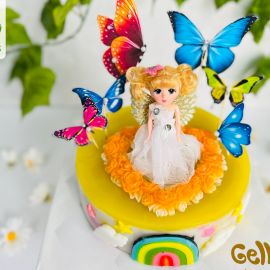 Bánh Sinh Nhật Rau Câu 4D thiên thần và cầu vồng - GELLI – G0622005