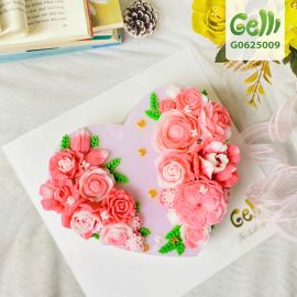 BÁNH SINH NHẬT RAU CÂU 4D  TRÁI TIM HOA NỞ  - GELLI – G0625009