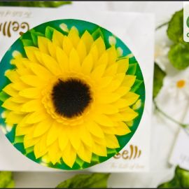 Bánh sinh nhật rau câu 3D mẫu hoa hướng dương cho nữ - Gelli - G0716028