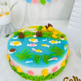 BÁNH SINH NHẬT RAU CÂU 4D HỒ CÁ & SỎI CHO BÉ TRAI - GELLI – G0719001