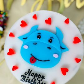 Bánh sinh nhật rau câu 2D con trâu mặt xanh - Gelli - G0720007