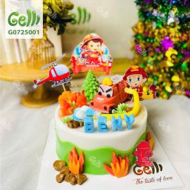 Bánh sinh nhật rau câu xe cứu hỏa dũng cảm cho bé trai - Gelli - G0725001