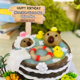 BÁNH SINH NHẬT RAU CÂU 4D CAPYBARA TẮM HỒ - GELLI - G0824004