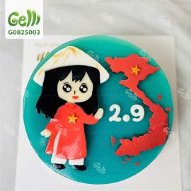 Bánh sinh nhật rau câu 3D cô gái áo dài Việt Nam  - GELLI – G0825003