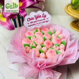 Bánh Sinh Nhật Rau Câu Bó Hồng Tình Yêu - Gelli - G0826007