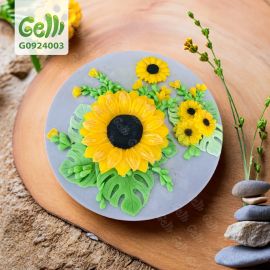 Bánh sinh nhật rau câu 4D hoa hướng dương - Gelli - G0924003