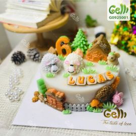 Bánh sinh nhật rau câu 4D trại cừu dễ thương - GELLI - G0925001