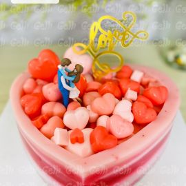 Bánh sinh nhật rau câu 4D trái tim anh và em - Gelli - G1024003