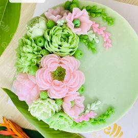 Bánh sinh nhật rau câu 4D Hoa Mẫu Đơn & Thược Dược - Gelli - G1024005