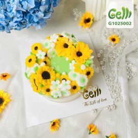 Bánh sinh nhật rau câu 4D hoa vàng điểm trắng cho ngày Phụ Nữ - Gelli - G1025002
