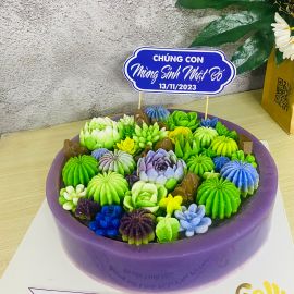 Bánh Sinh Nhật Rau Câu 4D Vườn Sen Đá  - GELLI - G1123002