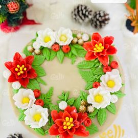 BÁNH SINH NHẬT RAU CÂU 4D HOA TRẠNG NGUYÊN CHO GIÁNG SINH - GELLI – G1124002