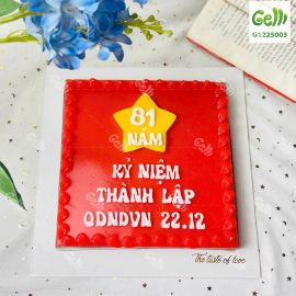  Bánh sinh nhật rau câu cờ đỏ sao vàng kỷ niệm thành lập QĐND Việt Nam - Gelli - G1225003