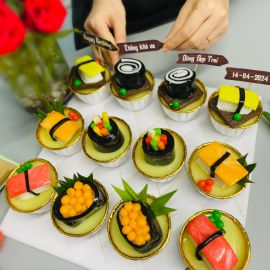 SET RAU CÂU CUPCAKE BỮA TIỆC SUSHI - GELLI - GCC25