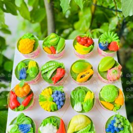 SET RAU CÂU CUPCAKE RAU CỦ QUẢ - GELLI - GCC29