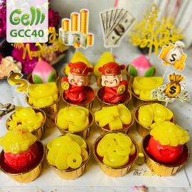 Bánh Rau Câu Cupcake Nhân Flan Cúng Khai Trương, Tân Gia, Thần Tài - Gelli - GCC40