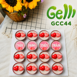 Set 16 Cupcake Rau Câu Sinh Nhật Trái Tim Dễ Thương - Gelli - GCC44
